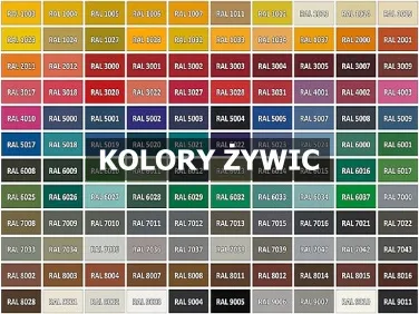 Kolory żywic RAL